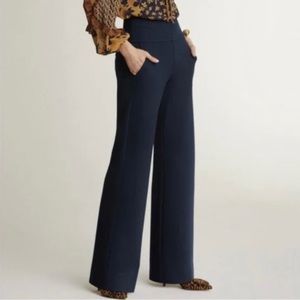 CAbi Coco Wide Leg Navy Blue High Rise Trouser Pants